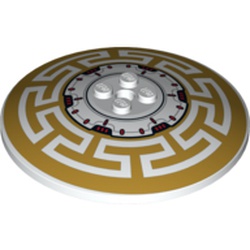 Dish 8 x 8 Inverted [Radar] with Red, Black and Pearl Gold Geometric Print