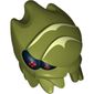 Minifig Head Special, Alien Galaxy Squad Buggoid with Yellowish Green Stripes and Black Eyes with Red Dots Print
