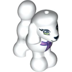 Animal, Dog, Poodle with Purple Bow, Blue Eyes, Black Nose and Mouth Print