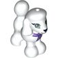 Animal, Dog, Poodle with Purple Bow, Blue Eyes, Black Nose and Mouth Print