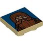 Tile Special 2 x 2 Inverted with Red Haired Dwarf on Blue Background Print