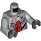 Torso Robot with Red and Black Plates, Galaxy Squad Logo / Radiator on Back Print, Light Bluish Gray Arms, Black Hands