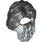 Hair with Beard Braided Dark Bluish Gray and Metallic Silver Print [Bifur]