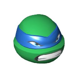 Minifig Head Special, Ninja Turtle with Blue Mask and Teeth Print (Leonardo)