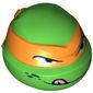 Minifig Head Special, Ninja Turtle with Orange Mask and Tongue Out Print (Michelangelo)