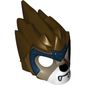 Mask Lion with Dark Tan Face and Dark Blue Headpiece with Gold Circles Print