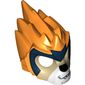 Mask Lion with Tan Face, Crooked Smile and Dark Blue Headpiece Print