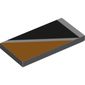 Tile 2 x 4 with Orange Triangle at Upper Left of Diagonal White Line Print