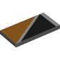 Tile 2 x 4 with Orange Triangle at Upper Right of Diagonal White Line Print