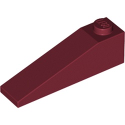 LEGO part ROOF TILE 1X4X1 in Dark Red
