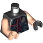 Torso, Odd Hands, Vest with Dark Red and Black Straps, Quiver Print, Light Nougat Arms, Left Black Hand, Right Light Nougat Hand