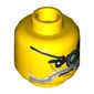 Minifig Head Major Quinton Steele, Beard Gray and White, Mechanical Left Eye Print [Hollow Stud]