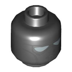 Minifig Head Imperial Pilot, Face Mask and Silver Goggles Print [Hollow Stud]