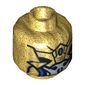 Minifig Head Chitauri, Black and Purple Mask Print [Hollow Stud]