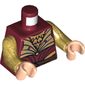 Torso Elven Coat and Armor with Belt and Laces on Back Print (Haldir), Pearl Gold Arms, Light Nougat Hands