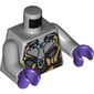 Torso Gold, Dark Brown and Silver Armor Print, Light Bluish Gray Arms, Dark Purple Hands