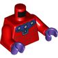 Torso Muscles with Dark Purple and Silver Collar Print, Red Arms, Dark Purple Hands