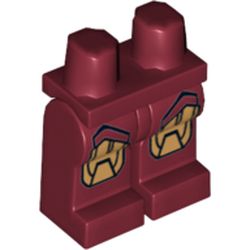 Hips and Dark Red Legs with Iron Man Gold Knee Plates Print 1