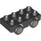 Duplo Car Base 2 x 4 with Silver Hubs on 4 Tires Print