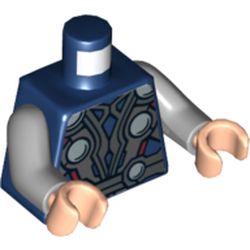 Torso Armor with Silver Circles Print (Thor), Light Bluish Gray Arms, Light Nougat Hands