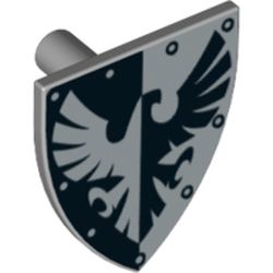 Shield Triangular with Black and Silver Falcon Print