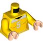 Torso Shirt with White '5' Print, Yellow Arms, Light Nougat Hands