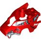 Fairing, Fly Wheel, Wolf Shape with Fangs and Silver and White Print