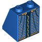 Slope 65° 2 x 2 x 2 with Bottom Tube with Gold and Dark Blue Robe Print