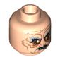 Minifig Head Yazneg, Gray Eyebrows, Orange Eyes, Dark Orange Facial Lines, Broken Teeth Print [Hollow Stud]