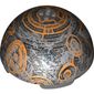 Dome Hemisphere 11 x 11 with 2 x 2 Studs on Top and Coruscant Black / Gold / Orange Planet Print (75007)