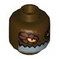 Minifig Head Crug, Crocodile, Silver Lower Jaw, Wide Eyes / Narrow Eyes Print