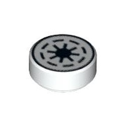 Tile Round 1 x 1 with SW Republic Print
