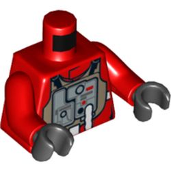 Torso Rebel B-wing Pilot with Flight Suit Print, Red Arms, Black Hands