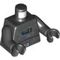 Torso Flight Suit with Control Panel, Tubes, Silver Belt Buckle Print (TIE Pilot), Black Arms and Hands