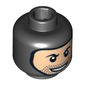 Minifig Head Boba Fett / Stormtrooper, Balaclava with Light Nougat Face, Stubble and Rakish Smile Print [Blocked Open Stud]