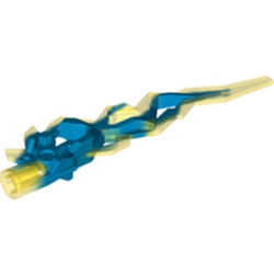 Large Figure Weapon Accessory, Flame / Lightning Bolt with Axle Hole with Marbled Trans-Yellow Pattern