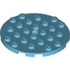 Medium Azure Plate Round 6 x 6 with Hole