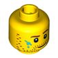 Minifig Head Painter, Beard Stubble, Brown Eyebrows and Paint Stains Print [Blocked Open Stud]