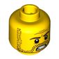 Minifig Head Roman Commander, Beard Stubble, Brown Eyebrows and Bared Teeth Print [Blocked Open Stud]