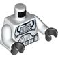 Torso Armor Clone Pilot with Blue Controls on Front Panel Print (Clone Wars), White Arms, Black Hands