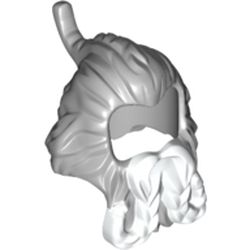 Hair with Beard, Spiked with White Braids Print