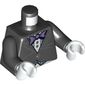 Torso Formal Jacket with Lavender Bow Tie Print, Black Arms, White Hands