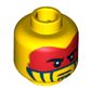 Minifig Head Tomahawk Warrior, Face Paint with Red War Paint Print [Blocked Open Stud]