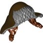 Hair and Hat with Flaps, Fur-lined and Dark Brown Braided Hair Print