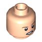 Minifig Head Luke Skywalker, Dual Sided, Brown Eyebrows, White Pupils, Smiling / Open Mouth Angry Print [Hollow Stud]