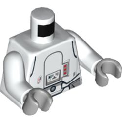 Torso Armour Snowtrooper with Printed Back Print, White Arms, Light Bluish Gray Hands