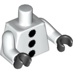 Torso 3 Black Pom Poms Print, White Arms, Black Hands