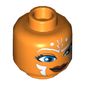Minifig Head Ahsoka Tano, Dual Sided, Blue Eyes, Smile / Angry Print [Hollow Stud]