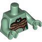 Torso Medusa Entwined Snakes, Scales and Fangs Bra Print, Sand Green Arms and Hands