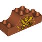 Duplo Brick 2 x 6 x 2 Curved Ends with Crossed Scimitar and Map, with Pot of Gold Print
